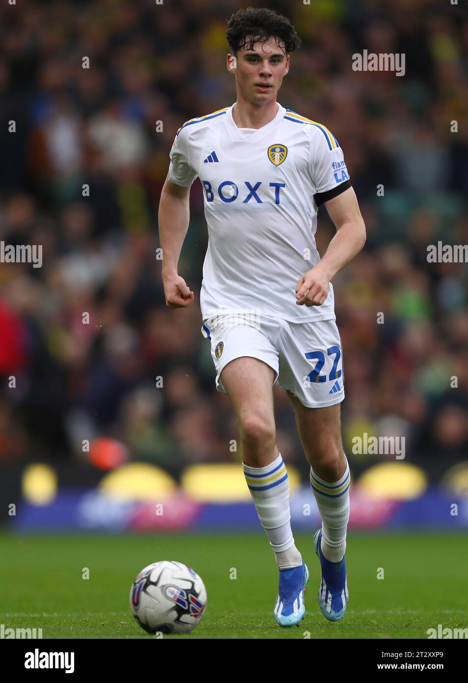 Archie Gray of Leeds United - Norwich City / Leeds United, Sky Bet Championship, Carrow Road, Norwich, Regno Unito - 21 ottobre 2023 solo per uso editoriale - si applicano le restrizioni DataCo Foto Stock