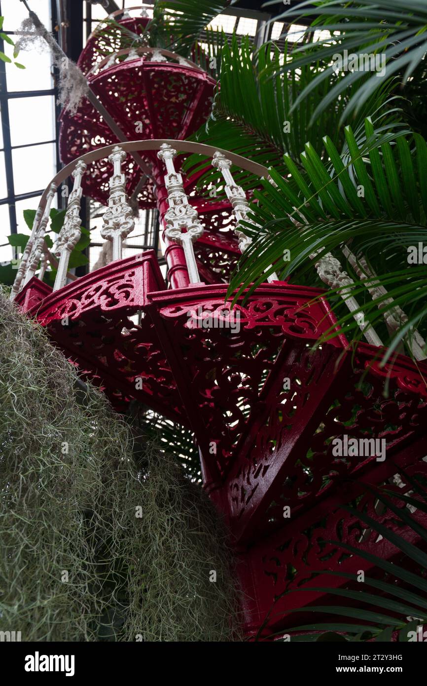 Dettagli all'interno di un giardino botanico del periodo vittoriano britannico Foto Stock