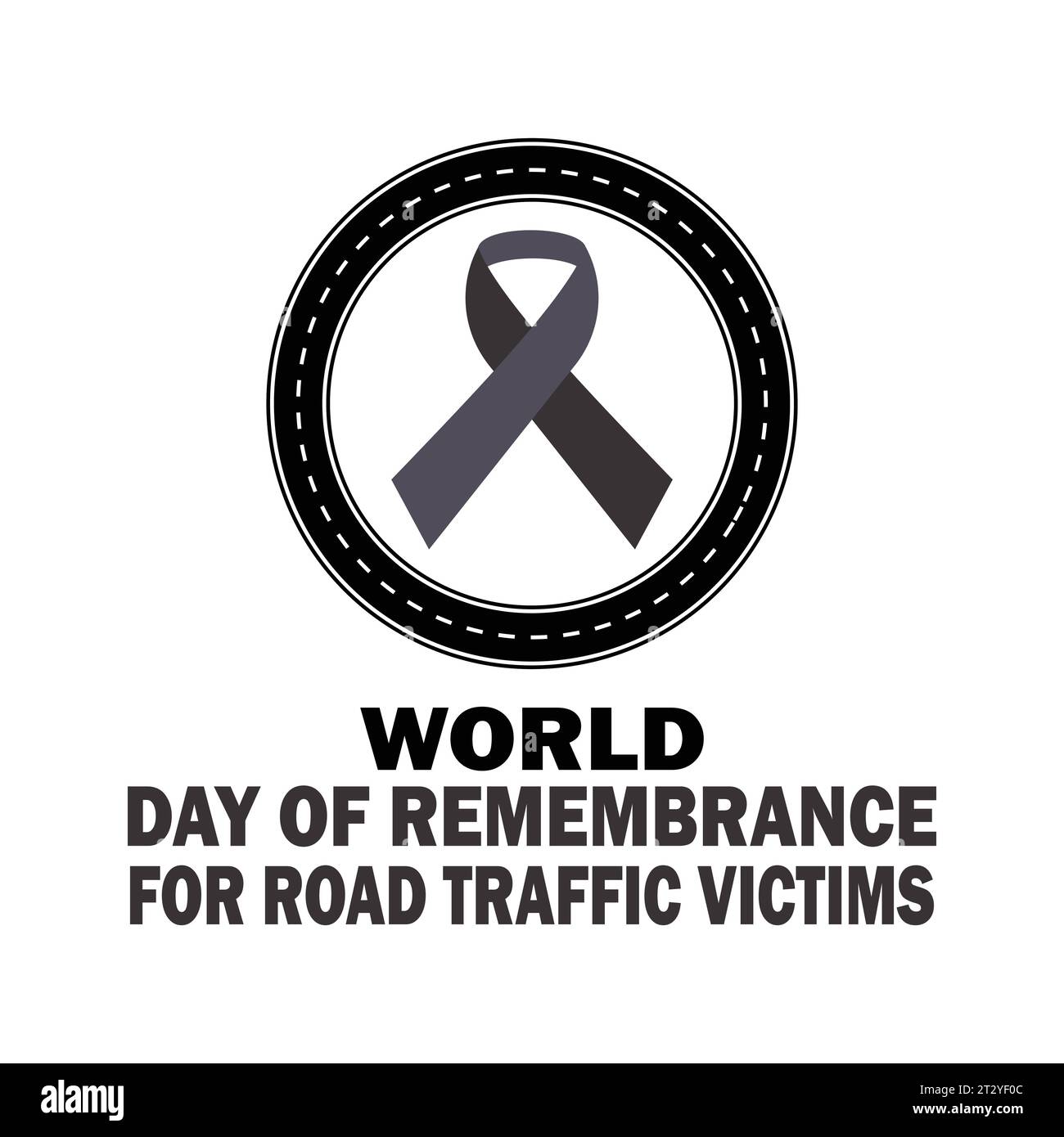 Giornata mondiale della memoria per le vittime del traffico stradale illustrazione vettoriale. Adatto per biglietti d'auguri, poster e striscioni Illustrazione Vettoriale