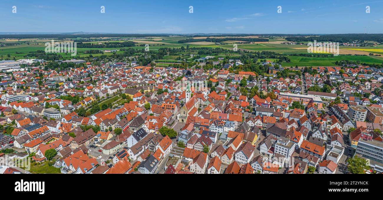Vista aerea della città termale di Bad Saulgau nell'alta Svevia Foto Stock