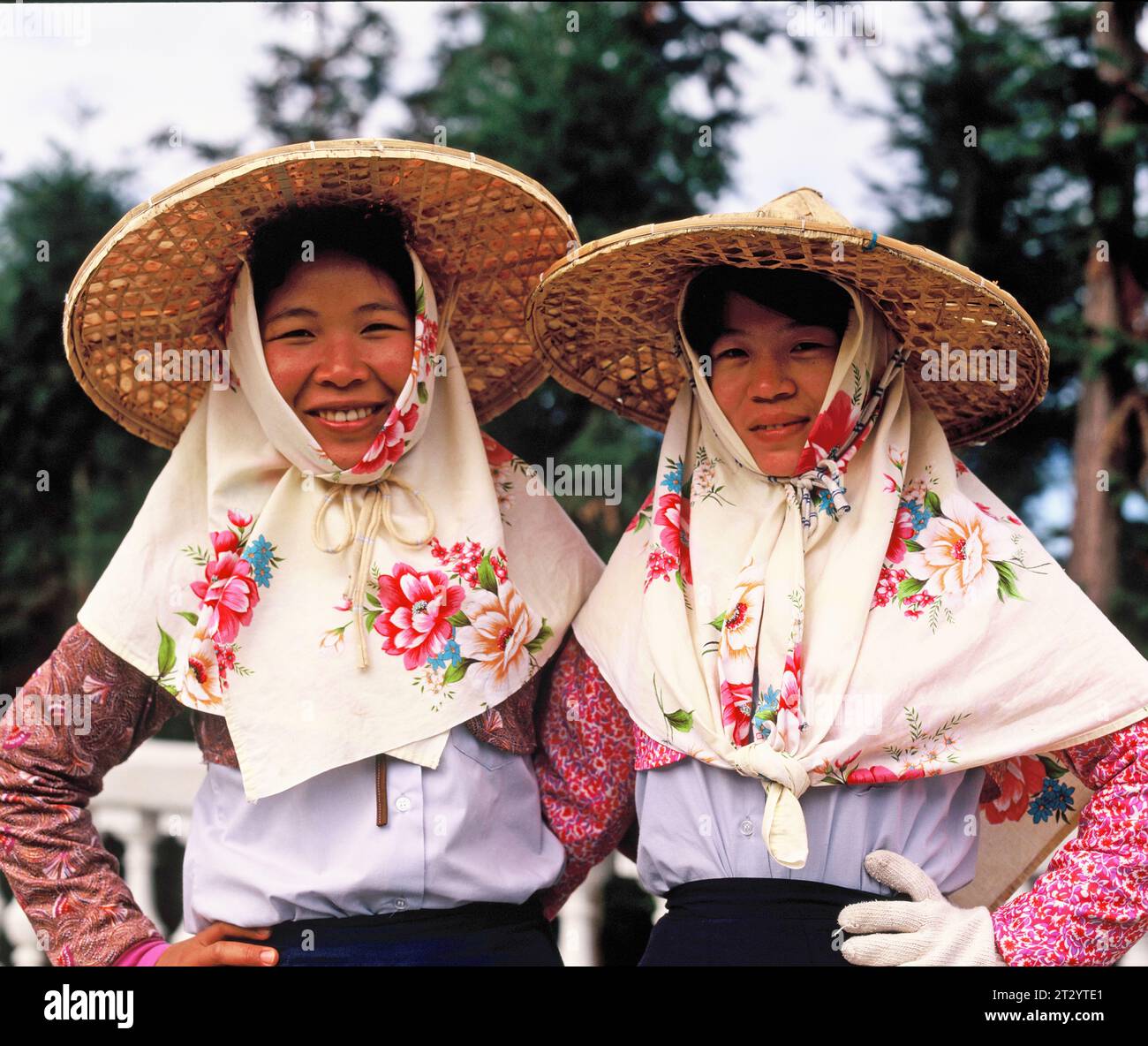 Taiwan. Hualien County. Huadong Valley. Donne contadine locali. Foto Stock