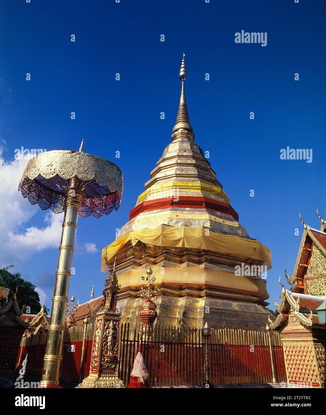 Thailandia. Chiang mai. Wat Phra quel tempio Doi Suthep. Foto Stock