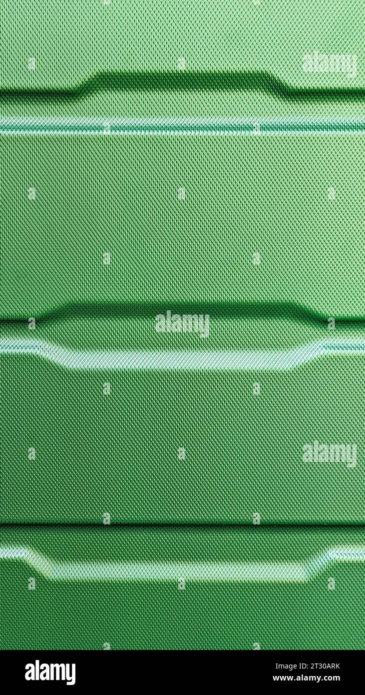 primo piano della texture verde della valigia. texture lussuosa e verde Foto Stock