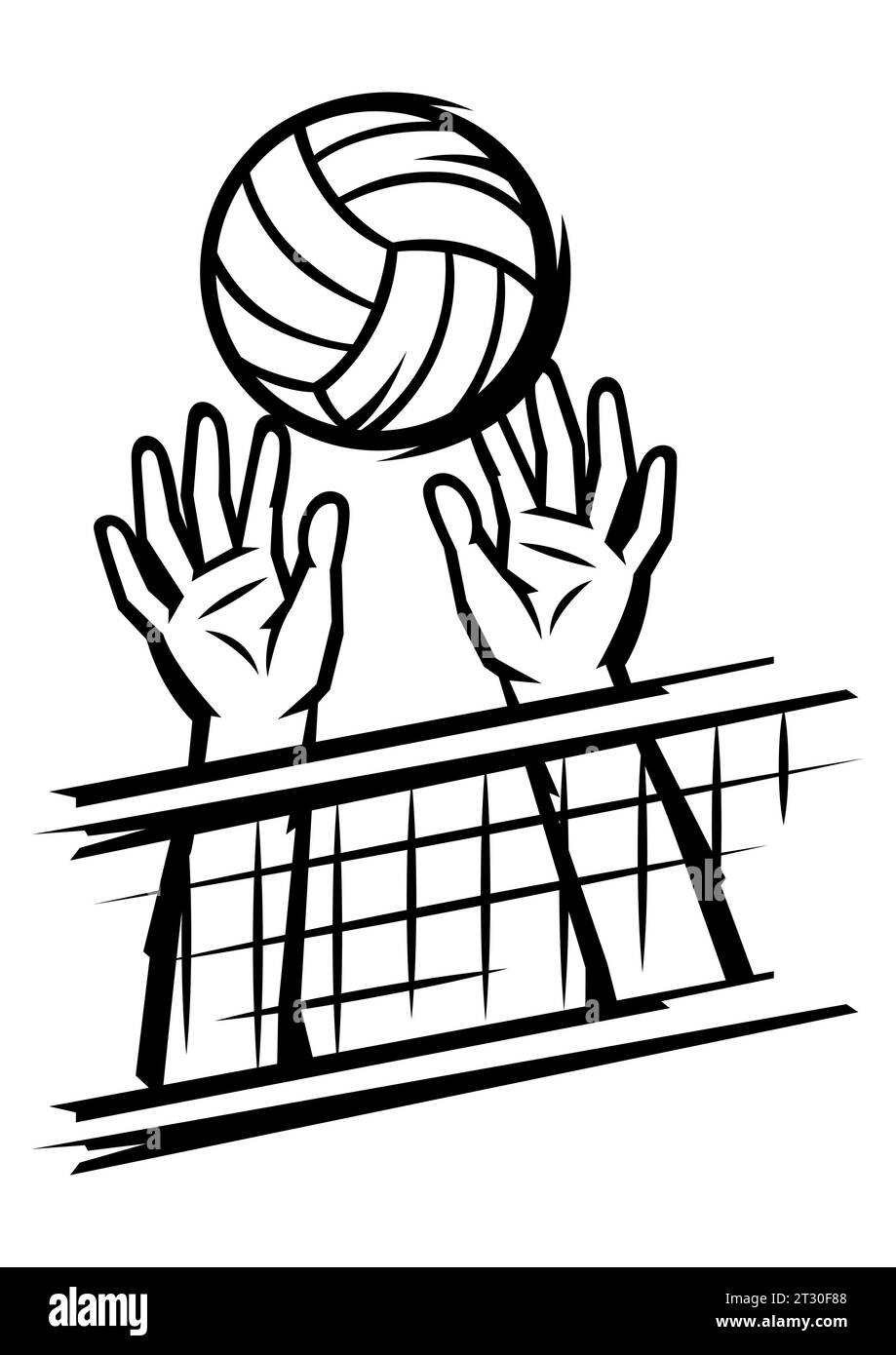 Illustrazione del pallavolo. Oggetto o simbolo della squadra sportiva. Illustrazione Vettoriale