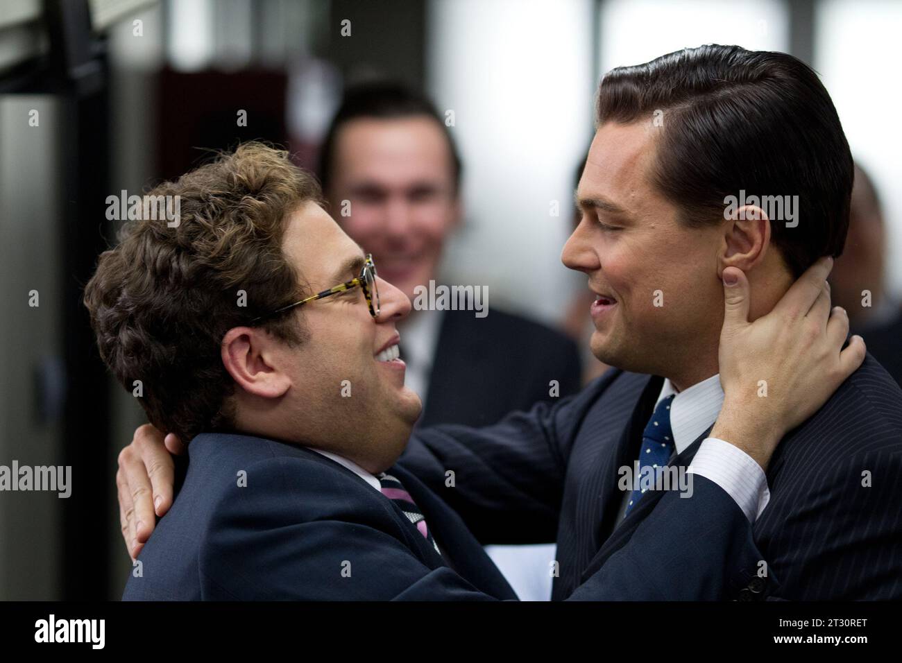 Il lupo di Wall Street, Jonah Hill e Leonardo DiCaprio Foto Stock