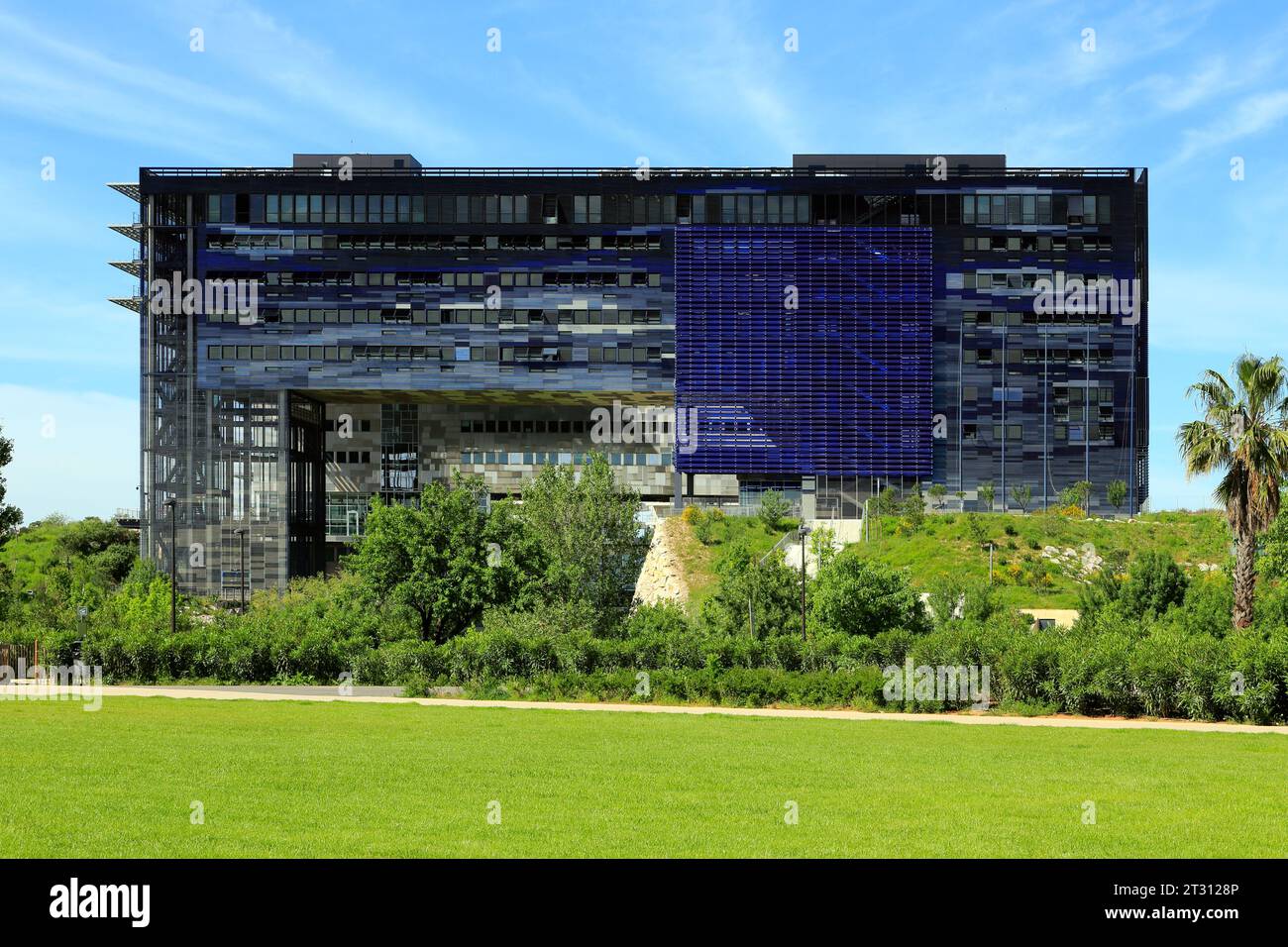 Quartiere Port Marianne, Nouvelle Mairie. Architecte Jean Nouvel. Montpellier F 34 Foto Stock