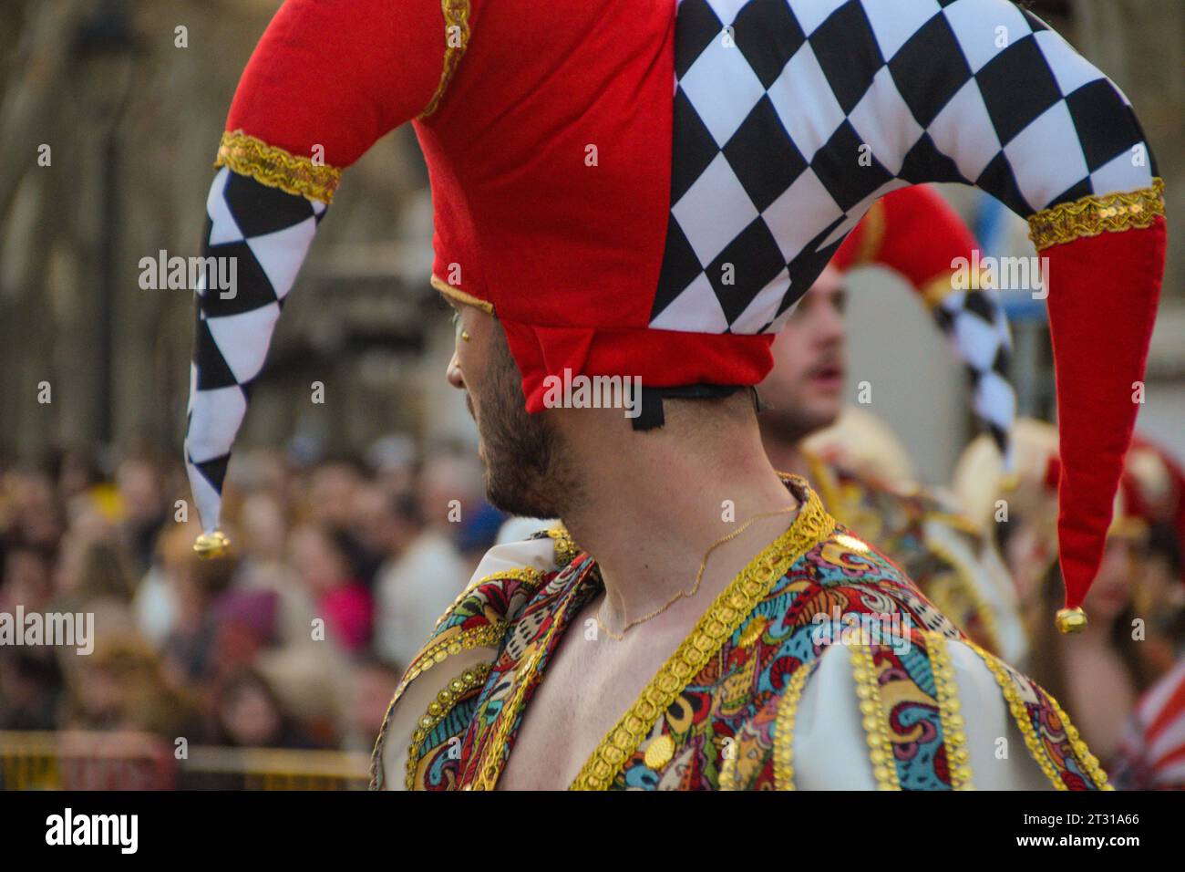 Carnevale invernale nella città di Manchego Foto Stock