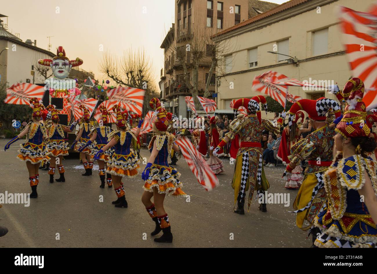 Carnevale invernale nella città di Manchego Foto Stock