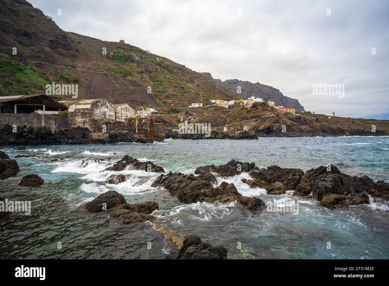 Piscine naturali di El Caleton. Piccola città di Garachico, Tenerife, Isole Canarie, Spagna. Foto Stock