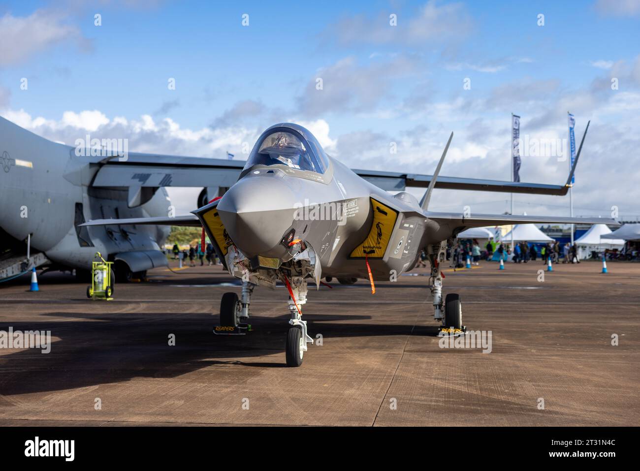 US Air Force - Lockheed Martin F-35 Lightning II, in mostra statica al Royal International Air Tattoo del 2023. Foto Stock