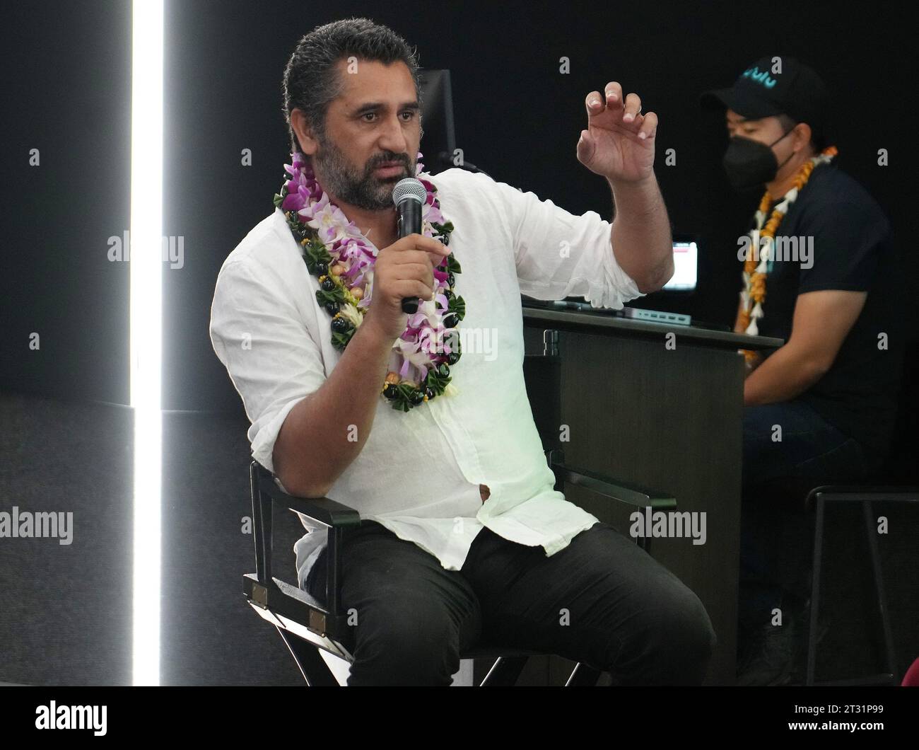 Los Angeles, USA. 21 ottobre 2023. Cliff Curtis al 43° Annual Hawaii International Film Festival - PASIFIKA RUOLI: IN CONVERSAZIONE CON CLIFF CURTIS tenuto presso l'ACM Student Production Center presso l'Università di Hawai'i-West o'ahu a Kapolei, HI sabato 21 ottobre 2023. (Foto di Sthanlee B. Mirador/Sipa USA) credito: SIPA USA/Alamy Live News Foto Stock