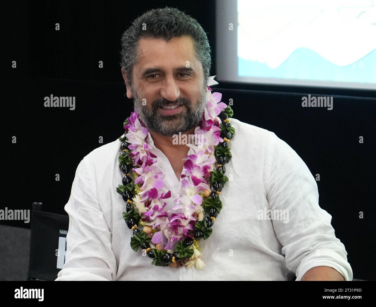 Los Angeles, USA. 21 ottobre 2023. Cliff Curtis al 43° Annual Hawaii International Film Festival - PASIFIKA RUOLI: IN CONVERSAZIONE CON CLIFF CURTIS tenuto presso l'ACM Student Production Center presso l'Università di Hawai'i-West o'ahu a Kapolei, HI sabato 21 ottobre 2023. (Foto di Sthanlee B. Mirador/Sipa USA) credito: SIPA USA/Alamy Live News Foto Stock