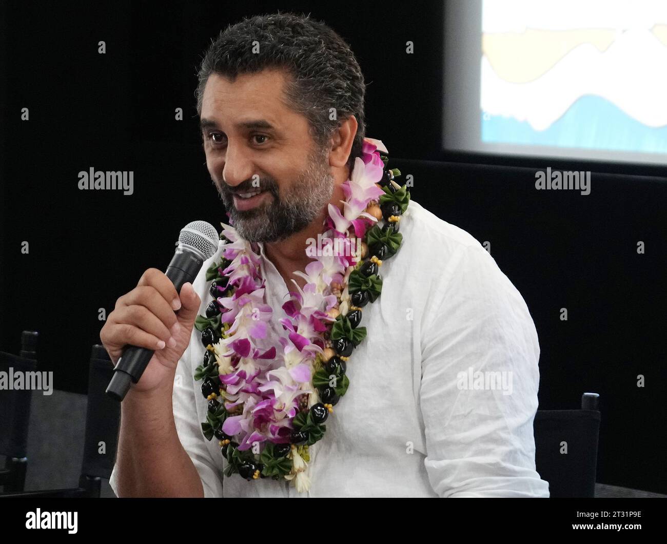 Los Angeles, USA. 21 ottobre 2023. Cliff Curtis al 43° Annual Hawaii International Film Festival - PASIFIKA RUOLI: IN CONVERSAZIONE CON CLIFF CURTIS tenuto presso l'ACM Student Production Center presso l'Università di Hawai'i-West o'ahu a Kapolei, HI sabato 21 ottobre 2023. (Foto di Sthanlee B. Mirador/Sipa USA) credito: SIPA USA/Alamy Live News Foto Stock