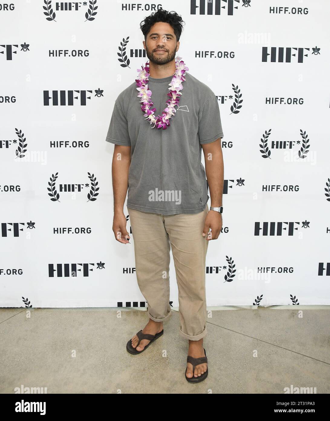 Los Angeles, USA. 21 ottobre 2023. Alex Tarrant al 43° Annual Hawaii International Film Festival - PASIFIKA RUOLI: IN CONVERSATION WITH CLIFF CURTIS tenutosi presso l'ACM Student Production Center presso l'Università di Hawai'i-West o'ahu a Kapolei, HI sabato 21 ottobre 2023. (Foto di Sthanlee B. Mirador/Sipa USA) credito: SIPA USA/Alamy Live News Foto Stock