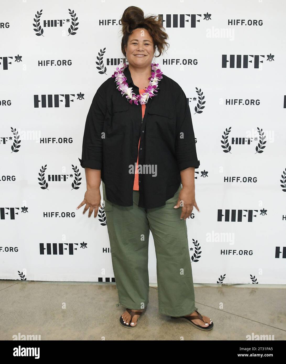Los Angeles, USA. 21 ottobre 2023. Sisa Grey al 43° Annual Hawaii International Film Festival - PASIFIKA RUOLI: IN CONVERSATION WITH CLIFF CURTIS tenutosi presso l'ACM Student Production Center presso l'Università di Hawai'i-West o'ahu a Kapolei, HI sabato 21 ottobre 2023. (Foto di Sthanlee B. Mirador/Sipa USA) credito: SIPA USA/Alamy Live News Foto Stock