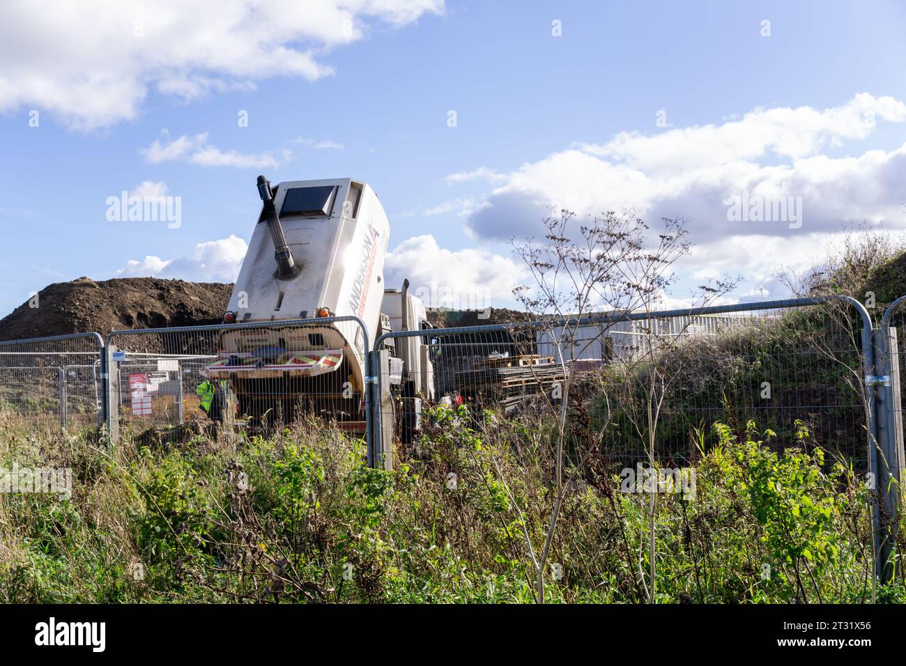 Lavori di costruzione in corso a Follingsby Lane, Follingsby, Gateshead, Regno Unito Foto Stock