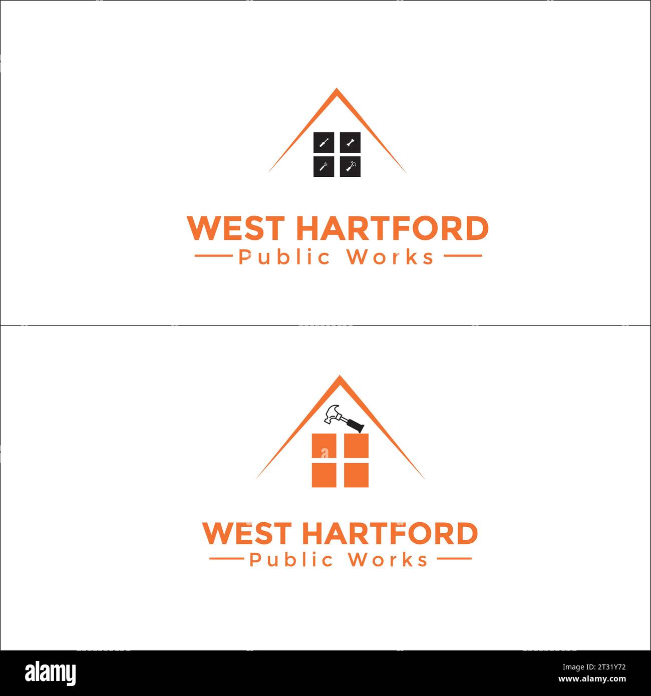Loghi delle imprese di costruzione per la casa in versione colorata Illustrazione Vettoriale