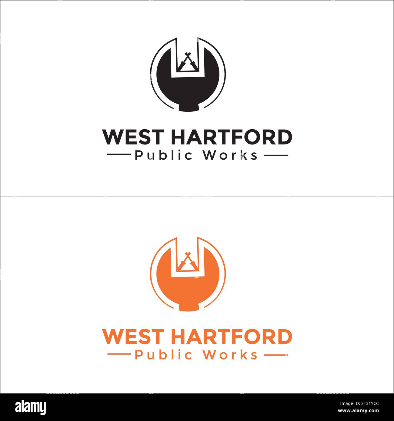 Logo di Public Maintinence Company in forma colorata e in bianco e nero Illustrazione Vettoriale