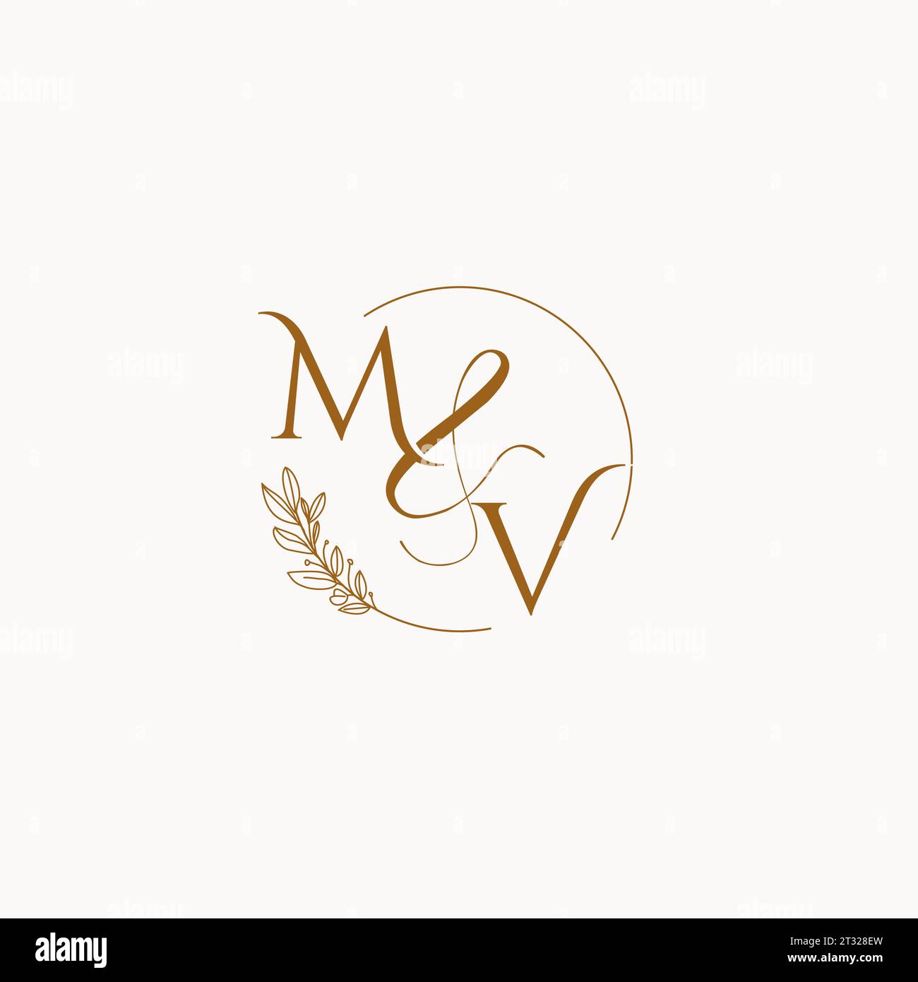 Idee per il design del logo del monogramma iniziale MV Illustrazione Vettoriale