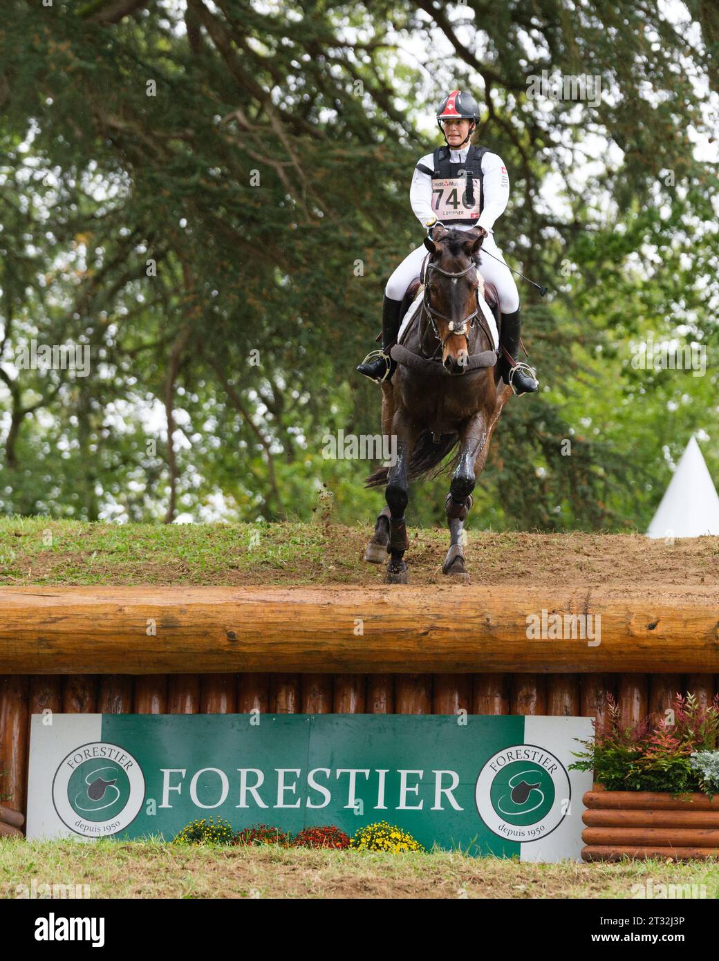 Carla BRUNNER della Svizzera con Je Taime durante il cross-country al Mondial du Lion d'Angers 7yo, CH-M-YH-CCI3*-L il 21 ottobre 2023, Francia (foto di Maxime David/MXIMD Pictures - mximd.com) Foto Stock