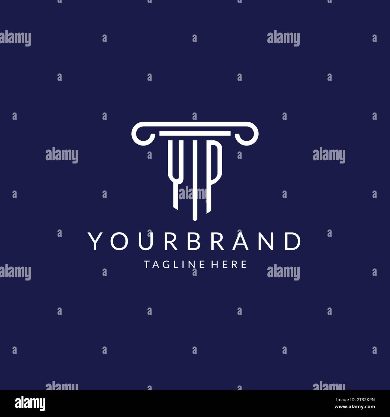 Monogramma logo YP con design a colonna vettoriale Illustrazione Vettoriale
