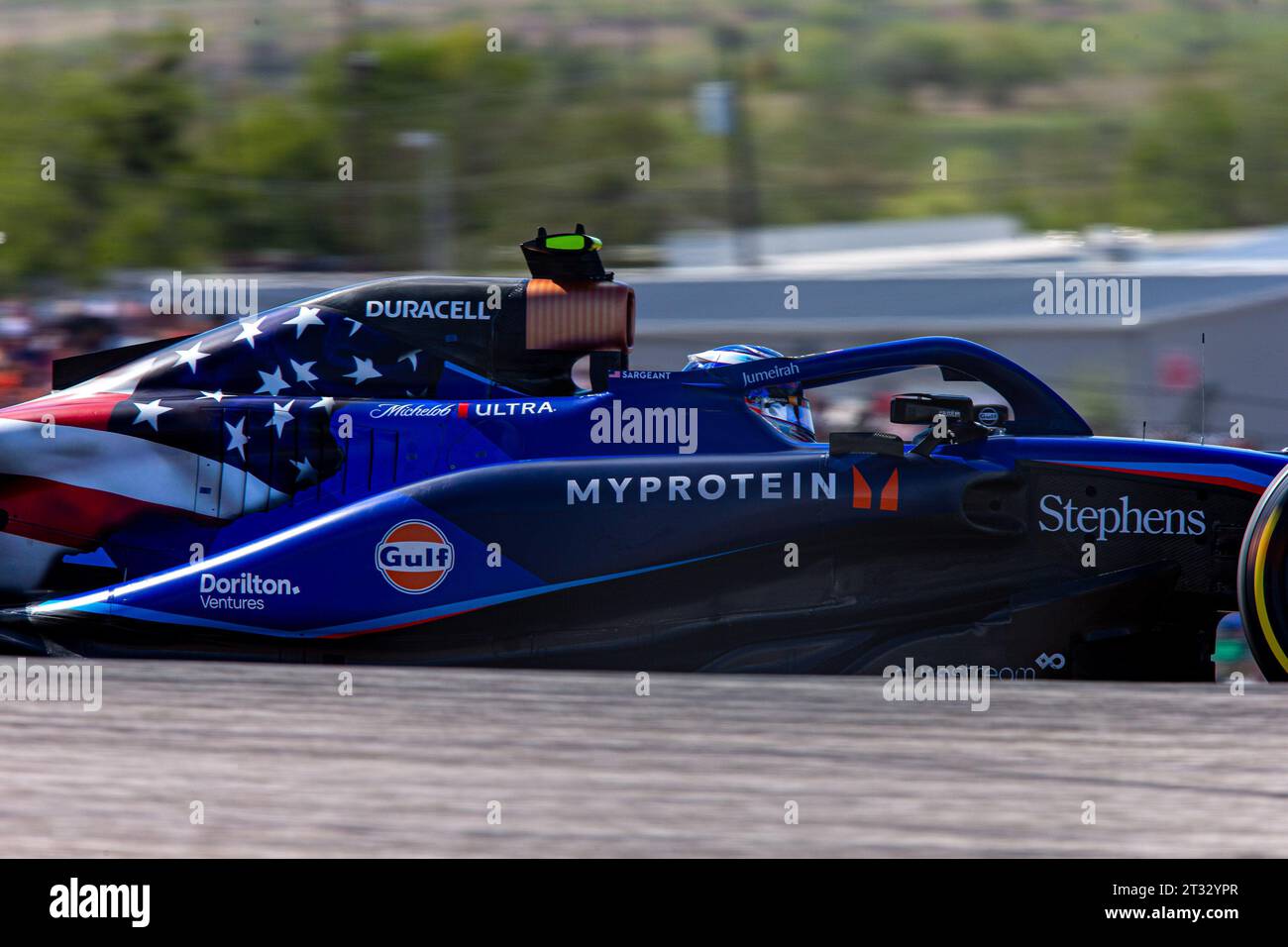 Logan Sargeant (USA) Williams Racing durante domenica gara di FORMULA 1 LENOVO GRAN PREMIO DEGLI STATI UNITI 2023 - dal 19 ottobre al 22 ottobre 2023 circuito delle Americhe, Foto Stock
