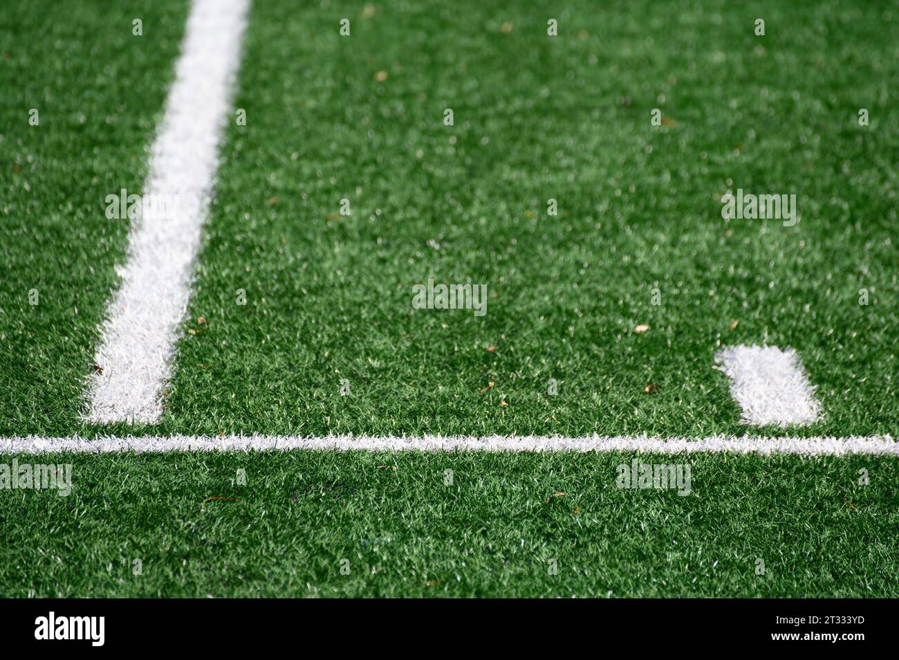 Marcature di yard su un campo da football americano Foto Stock