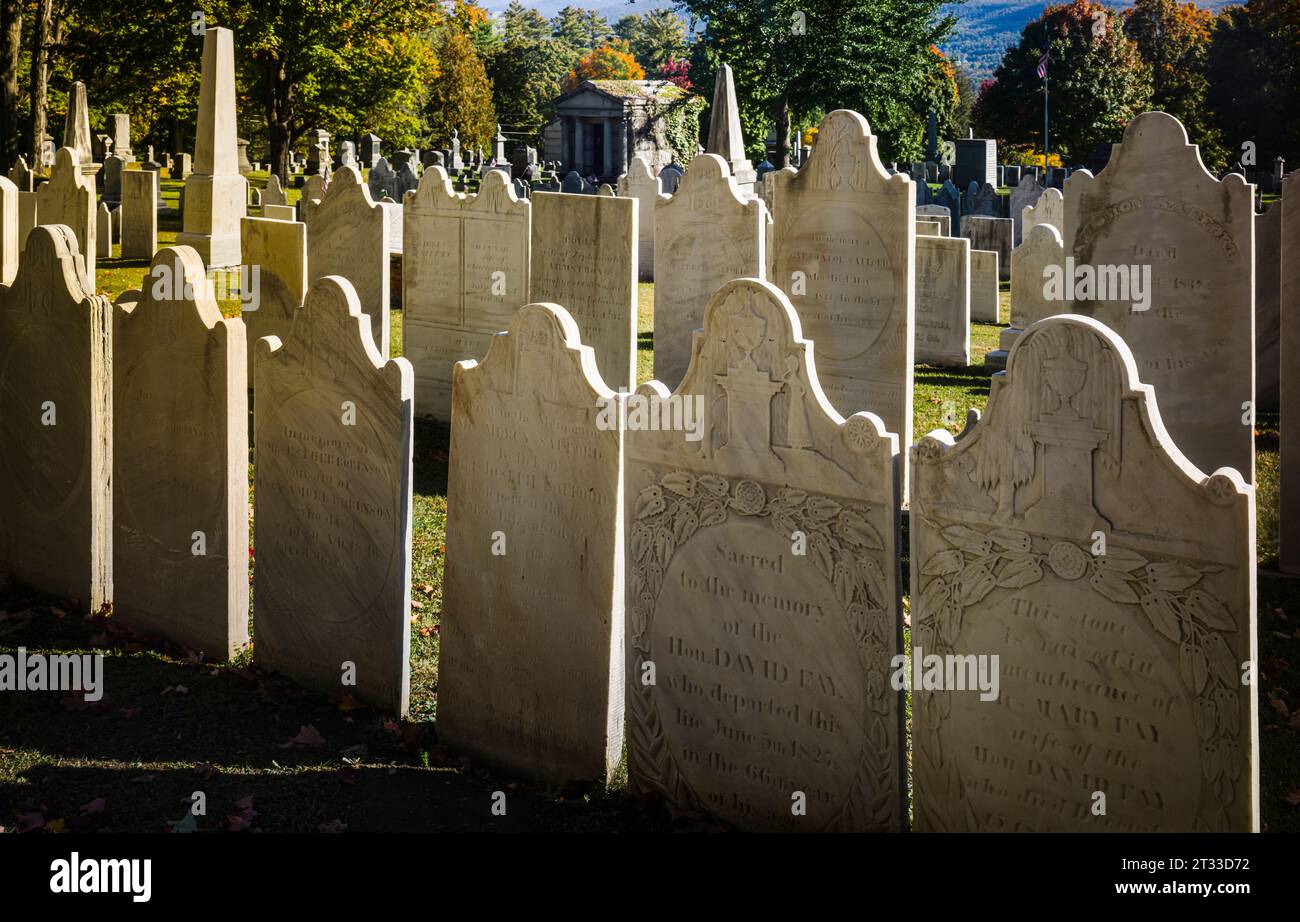 Old Bennington Cemetery First Congregational Church of Bennington   Bennington, Vermont, USA Foto Stock