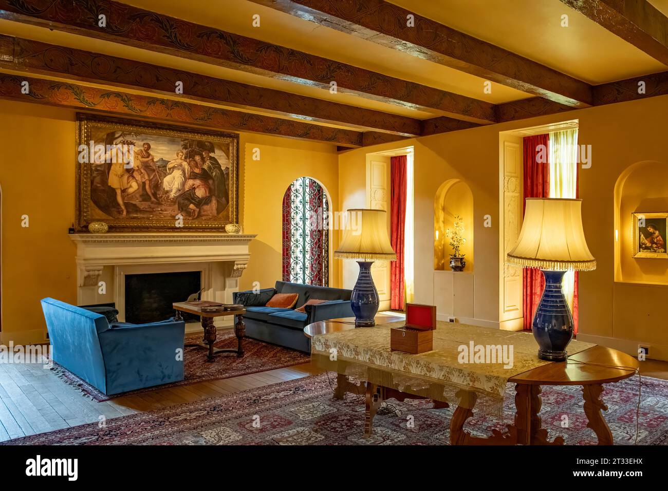 Salotto, Eltham Palace, Eltham, Greater London, Inghilterra Foto Stock