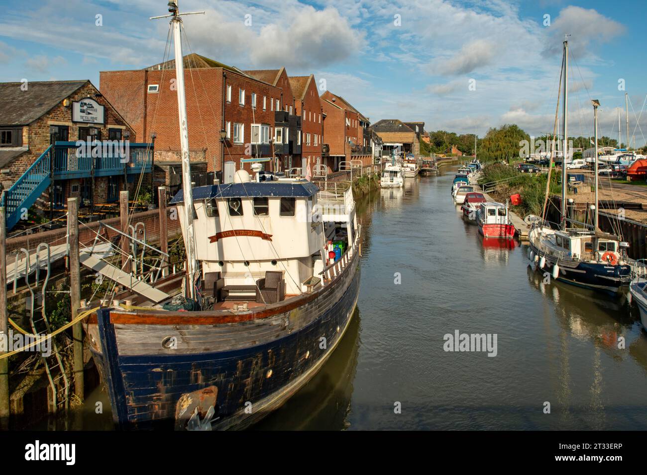 River Stour, Sandwich, Kent, Inghilterra Foto Stock