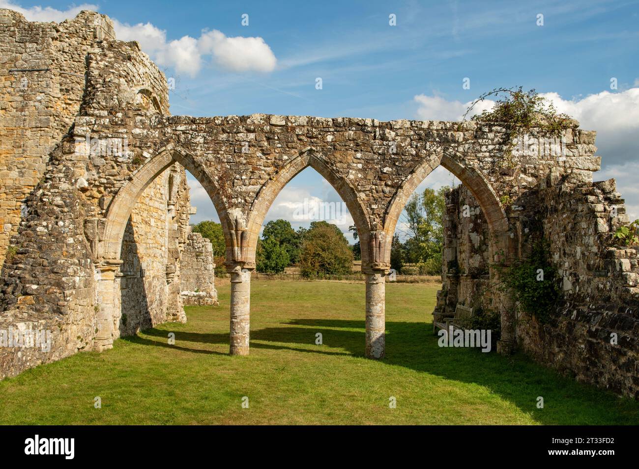 Rovine di Bayham Old Abbey, Tunbridge Wells, Kent, Inghilterra Foto Stock