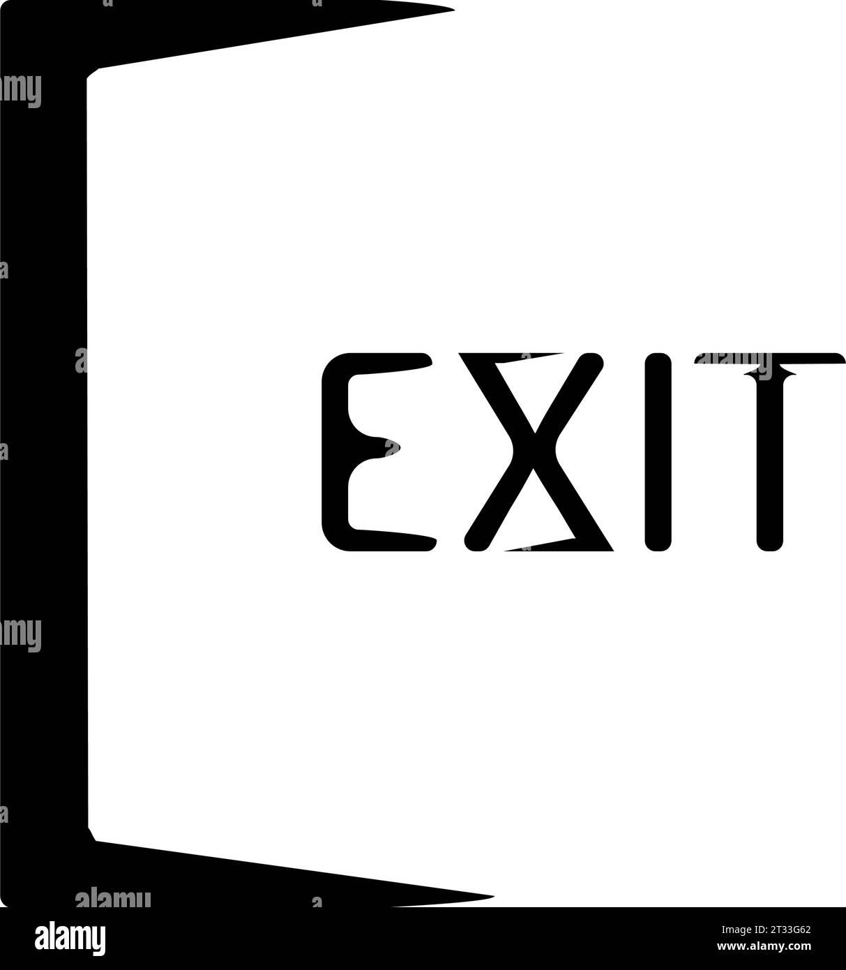 L'icona Esci. Disconnessione e uscita, uscita, simbolo out. Appartamento illustrazione vettoriale Illustrazione Vettoriale