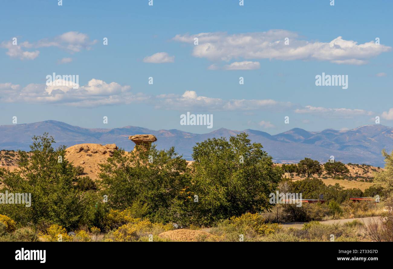 Camel Rock a Tesuque, New Mexico. Attrazione storica formata dall'erosione. Foto Stock