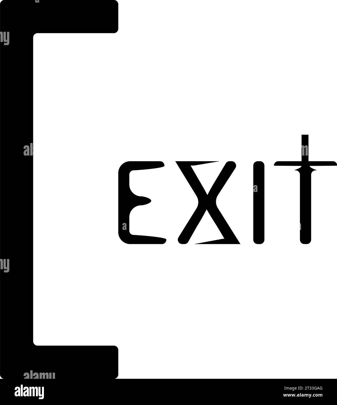 L'icona Esci. Disconnessione e uscita, uscita, simbolo out. Appartamento illustrazione vettoriale Illustrazione Vettoriale