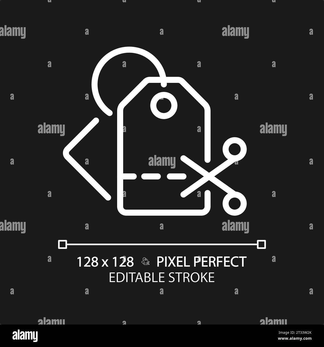 Icona di sconto piatta bianca semplice e personalizzabile in 2D Illustrazione Vettoriale