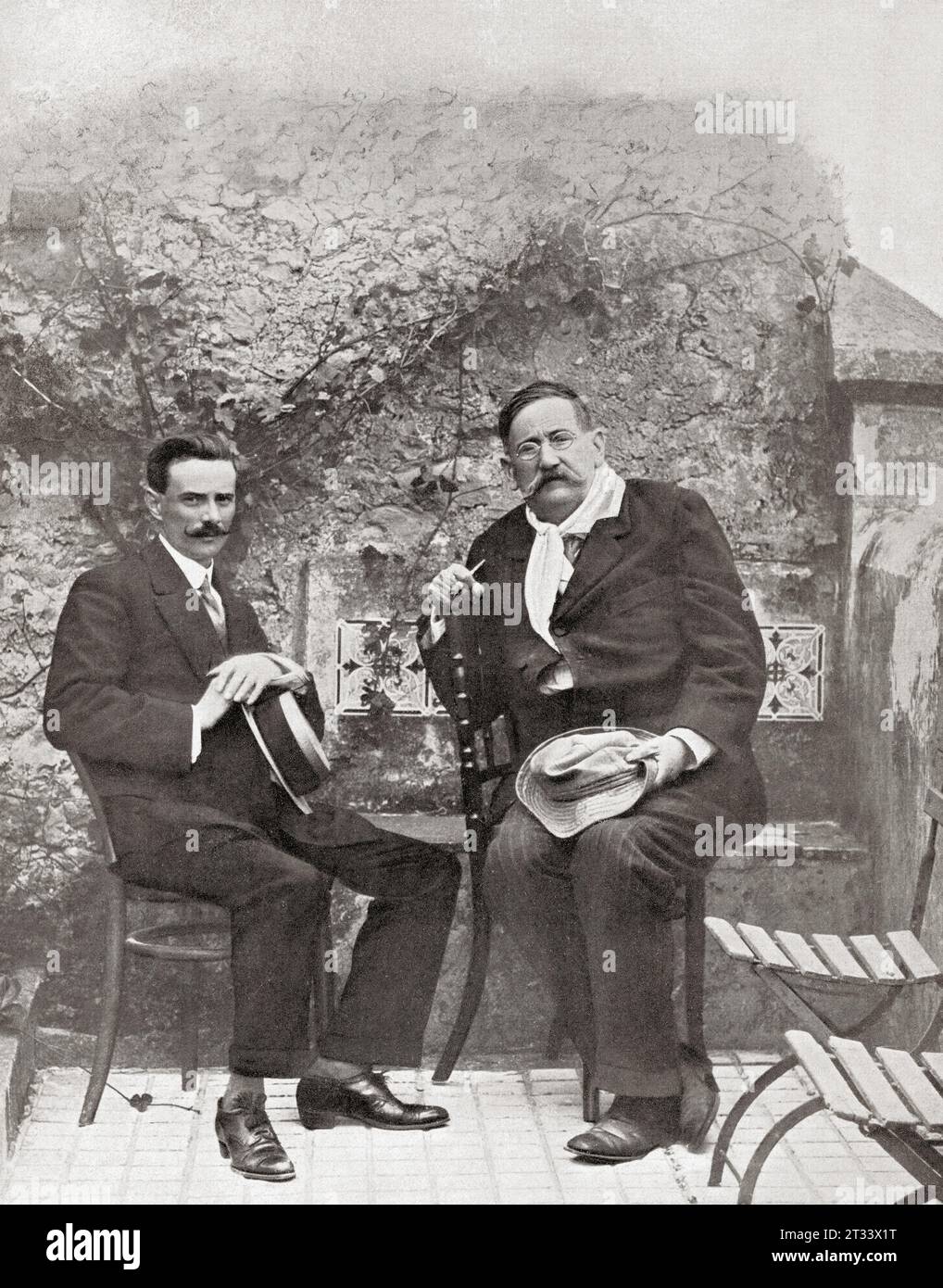 Sulla destra, Benito Pérez Galdós, 1843 –1920. Romanziere realista spagnolo. Da Mundo grafico, pubblicato nel 1912. Foto Stock