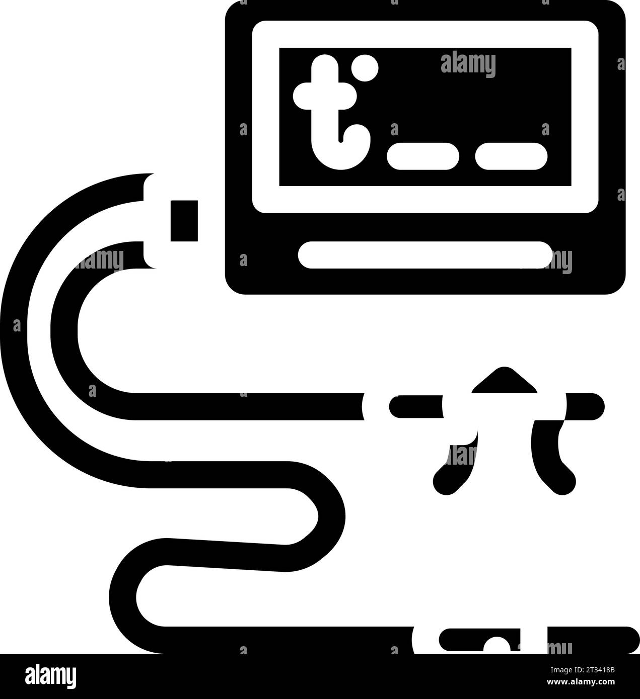 termometro fumatore icona glifo illustrazione vettore Illustrazione Vettoriale