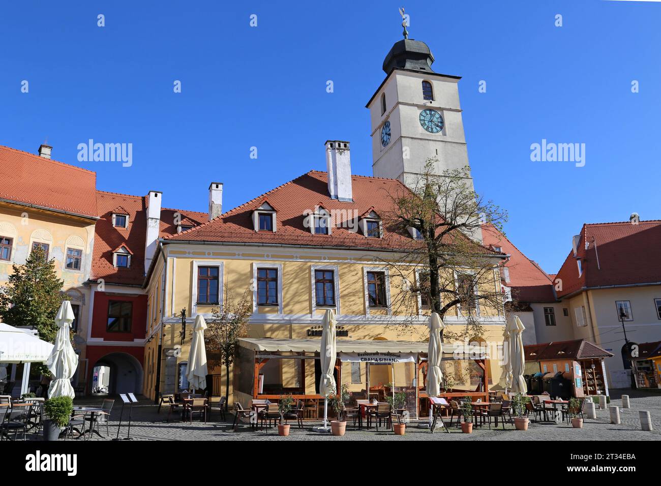The Council hotel, Piața Mică (Piazza piccola), Sibiu, Contea di Sibiu, Transilvania, Romania, Europa Foto Stock