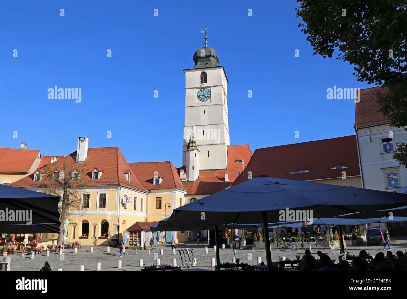 Piața Mică (Piazza piccola), Sibiu, Contea di Sibiu, Transilvania, Romania, Europa Foto Stock