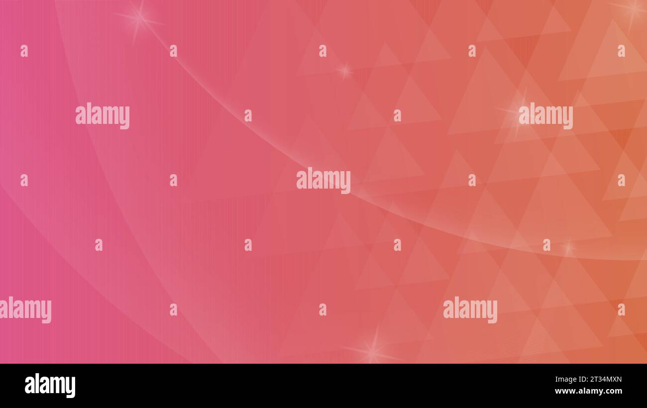 Sfumatura giallo-rosa con linee curve bianche e stelle scintillanti. Sfondo per banner, poster, screensaver, scenari e idee creative Illustrazione Vettoriale