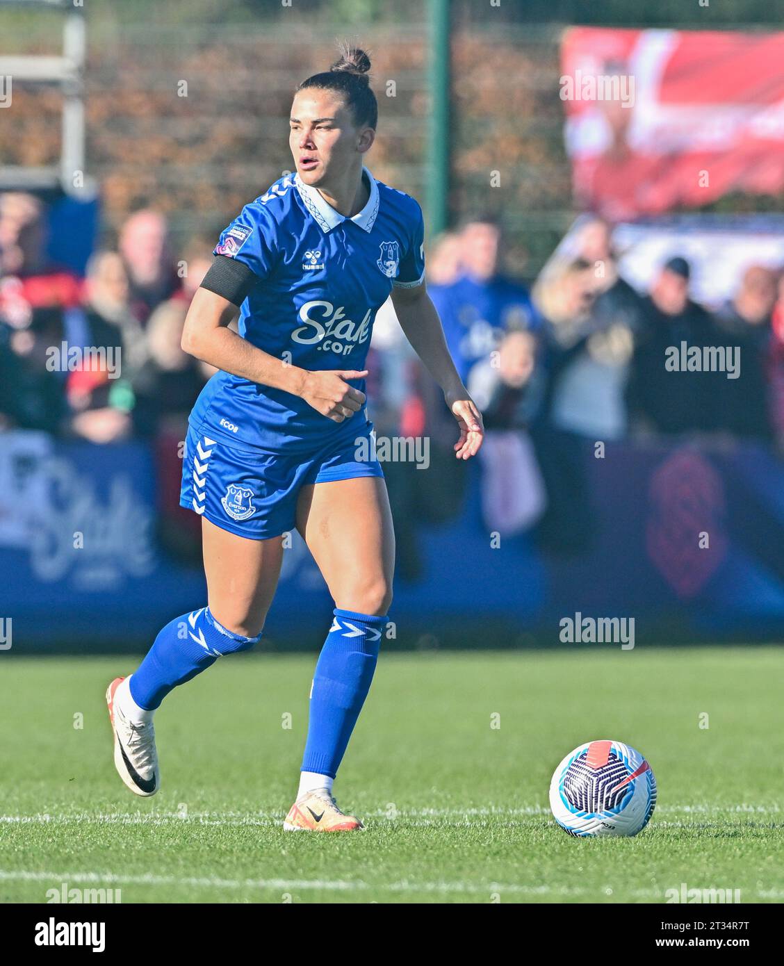 Walton Hall Park, Liverpool, Merseyside, Inghilterra. 22 ottobre 2023. Durante l'Everton Women V Manchester United Women Football Club al Walton Hall Park, nella Barclays Women's Super League/Women's Super League. (Immagine di credito: ©Cody Froggatt/Alamy Live News) Foto Stock