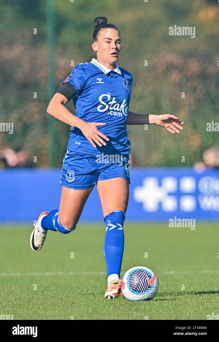Walton Hall Park, Liverpool, Merseyside, Inghilterra. 22 ottobre 2023. Durante l'Everton Women V Manchester United Women Football Club al Walton Hall Park, nella Barclays Women's Super League/Women's Super League. (Immagine di credito: ©Cody Froggatt/Alamy Live News) Foto Stock