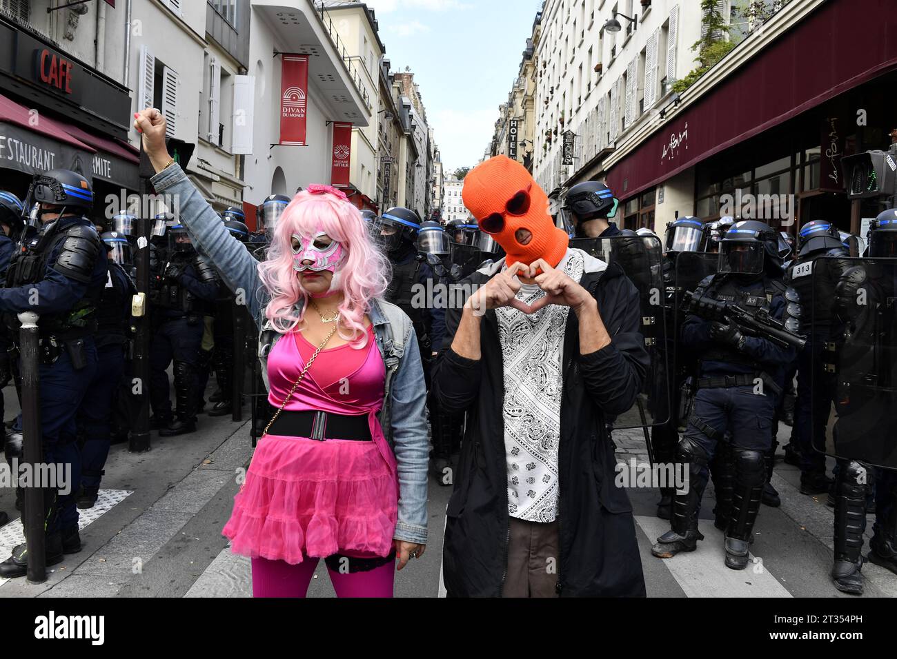 Protesta contro le violenze della polizia a Parigi - 23 settembre 2023 Foto Stock
