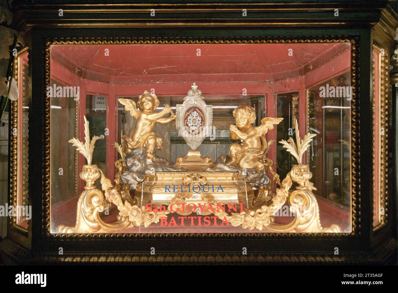 Santuario con reliquia di San Giovanni Battista nella chiesa di San Cattedrale Giovanni Battista, Torino, Piemonte, Italia Foto Stock