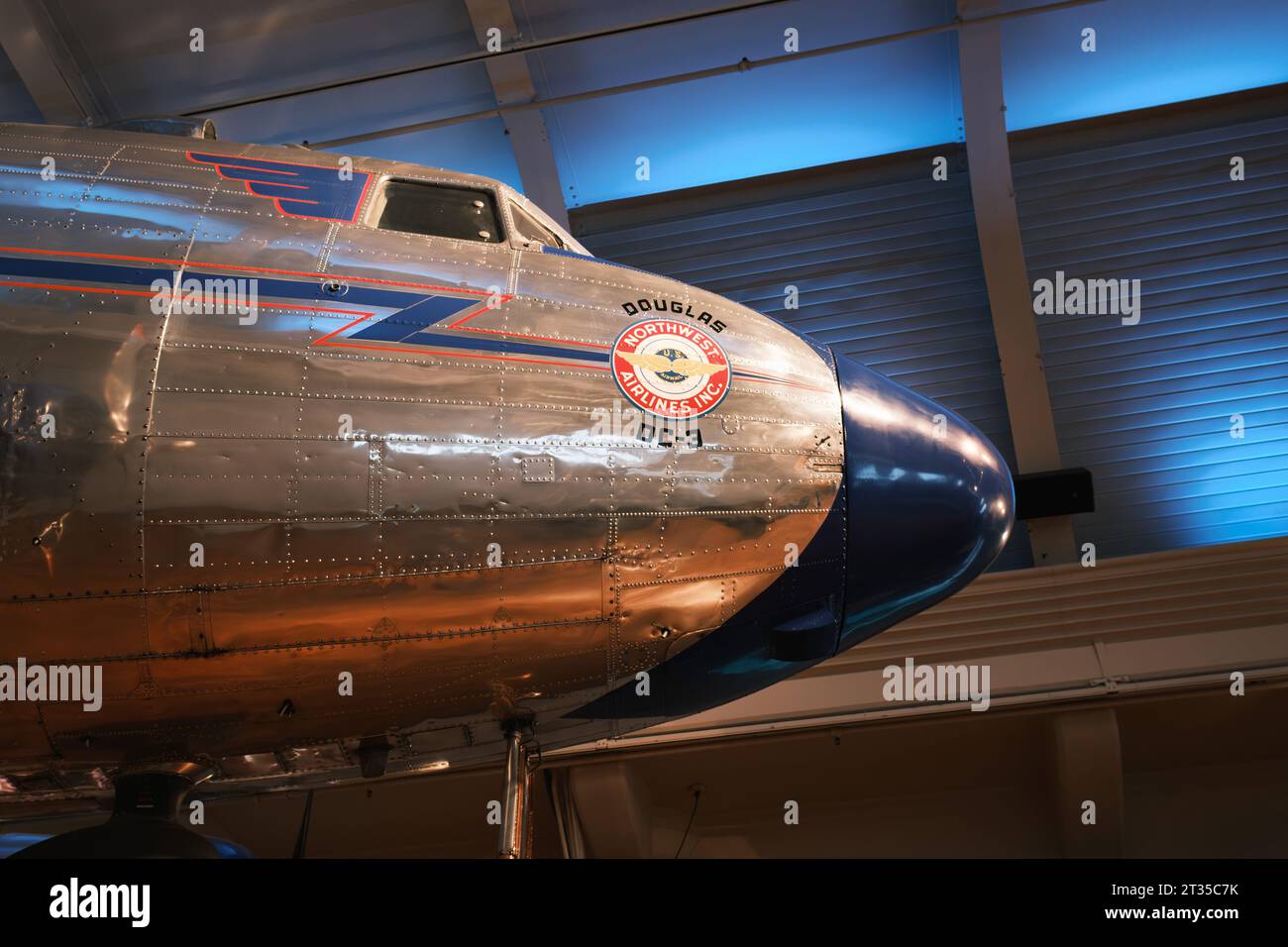1939 Douglas DC-3 aeroplano in mostra al museo Henry Ford Foto Stock