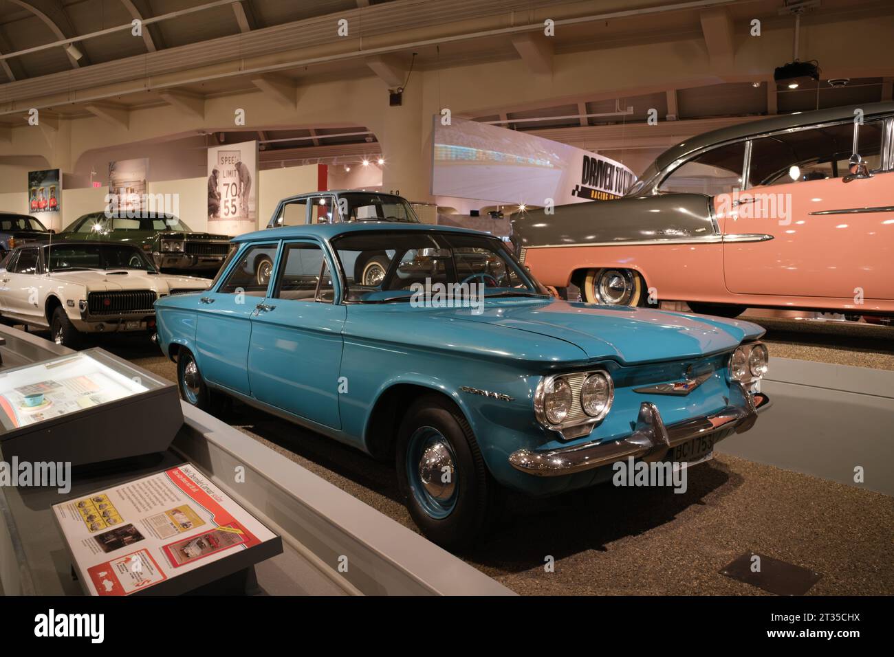 1960 Chevrolet Corvair berlina in mostra al museo Henry Ford Foto Stock