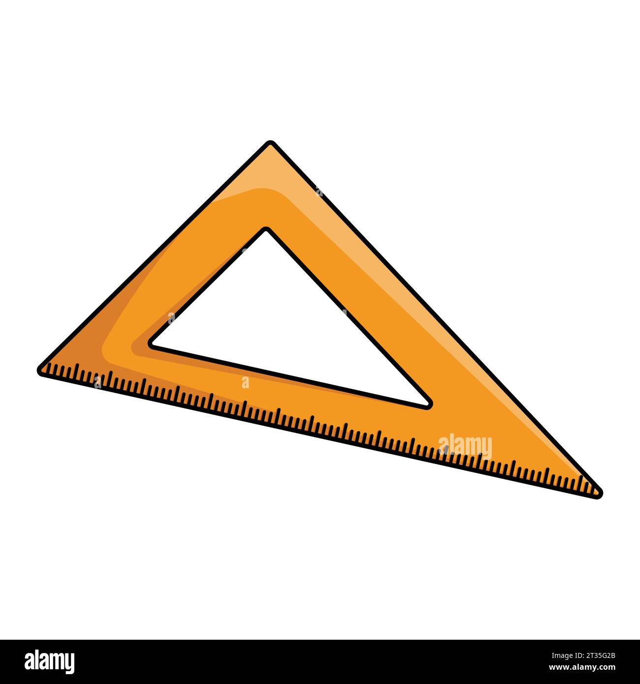 Righello triangolare fornitura scolastica grafica grafica vettoriale Illustrazione Vettoriale