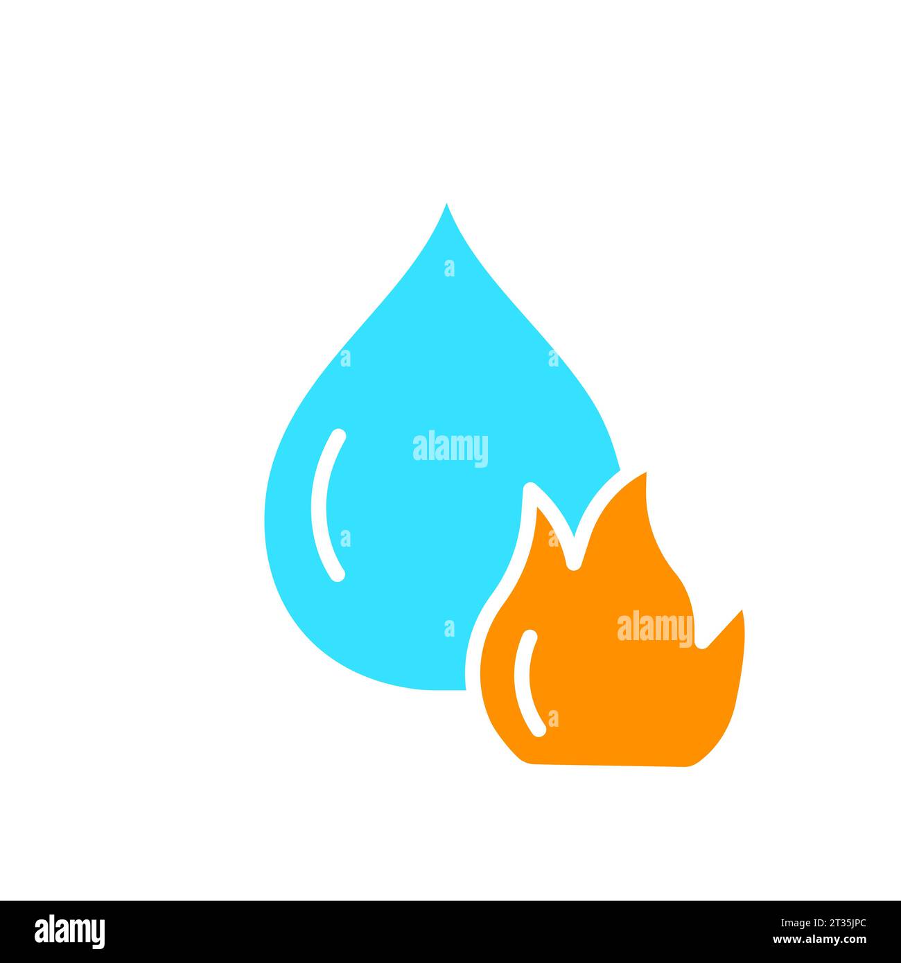 Goccia d'acqua con l'icona della linea antincendio. Liquido, umidità, sete, pioggia, natura, mare, fiume, lago, corrente. Icona vettoriale a colori su sfondo bianco per le attività commerciali Illustrazione Vettoriale