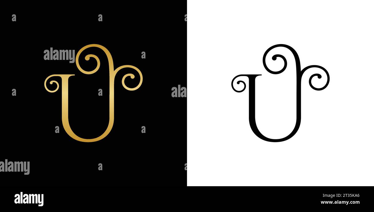 Logo U, monogramma U, icone U iniziali, logo U lettera, elegante, icona, vettore Illustrazione Vettoriale