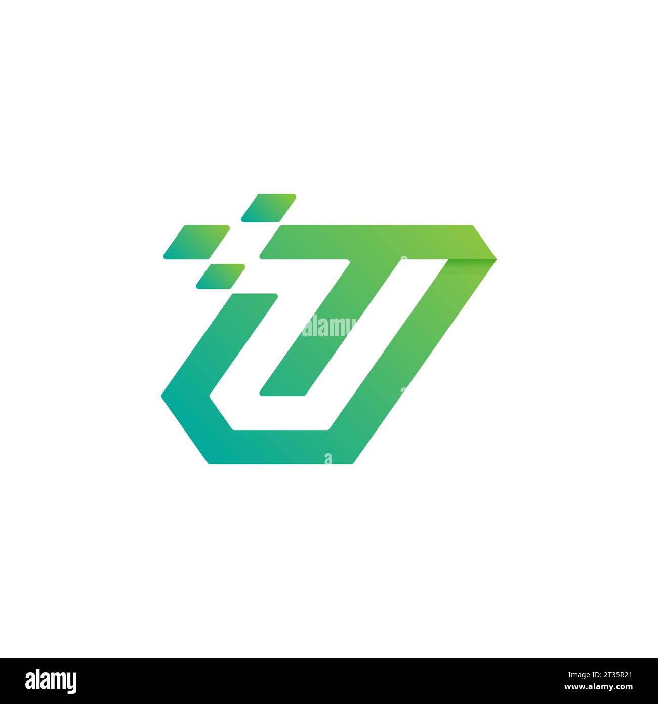 Logo U, monogramma U, logo U iniziale, logo U lettera, pixel, digitale, dati, icona, vettore Illustrazione Vettoriale